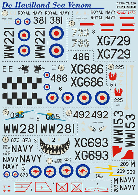 プリントスケール 72-326 1/72 デ・ハビランド シーヴェノム