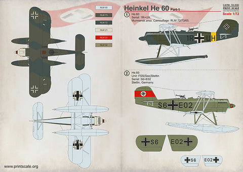 プリントスケール 72-330 1/72 ハインケル He60 Part1