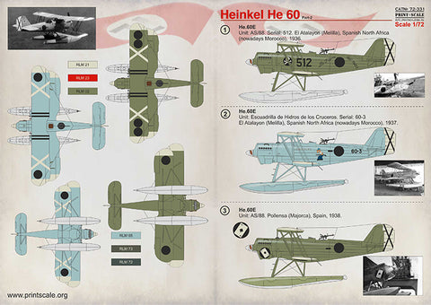 プリントスケール 72-331 1/72 ハインケル He60 Part2