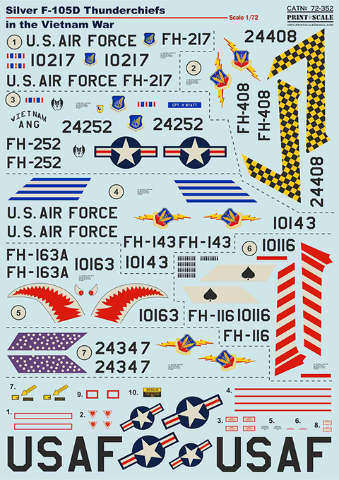 プリントスケール 72-352 1/72 F-105D サンダーチーフ ベトナム戦争