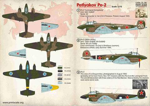 プリントスケール 72-361 1/72 ペトリャコフ Pe-2