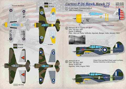 プリントスケール 72-381 1/72 カーチス P-36 ホーク,ホーク 75