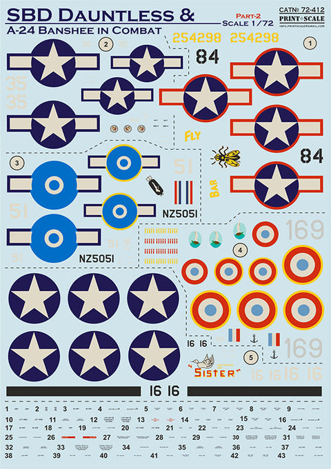 プリントスケール 72-412 1/72 SBD ドーントレス & A-24 バンシー Part2