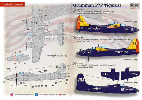 プリントスケール 72-420 1/72 グラマン F7F タイガーキャット