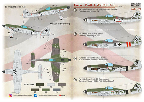 プリントスケール 72-430 1/72 FW-190 D-9 Part 2
