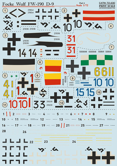 プリントスケール 72-430 1/72 FW-190 D-9 Part 2