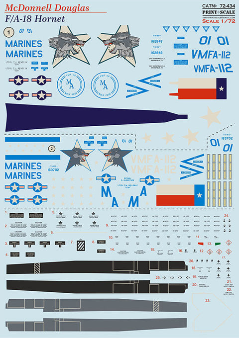 プリントスケール 72-434 1/72 F-18 ホーネット Part 4