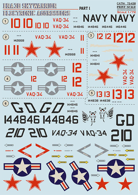 プリントスケール 72-438 1/72 72-438 1/72 ERA-3B スカイウォーリア エレクトロニックアグレッサーズ Part 1