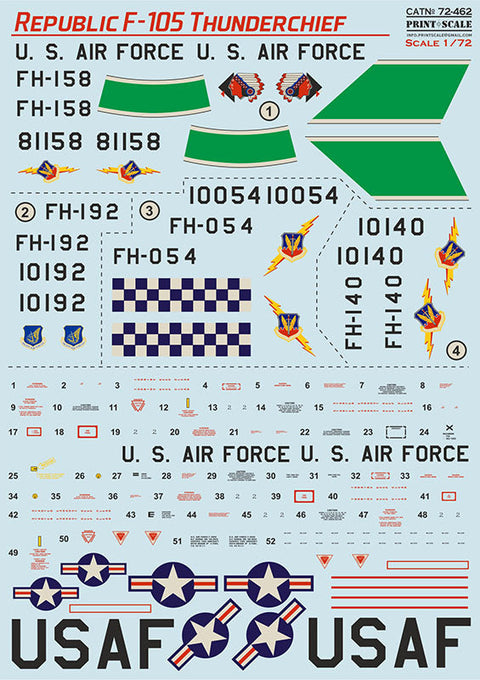 プリントスケール 1/72 72-462 リパブリック F-105 サンダーチーフ パート3