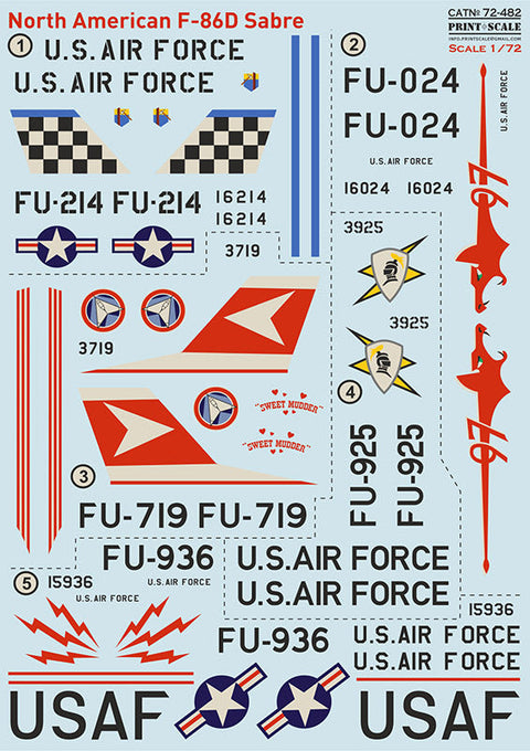 プリントスケール 72-482 1/72 F-86D セイバードッグ
