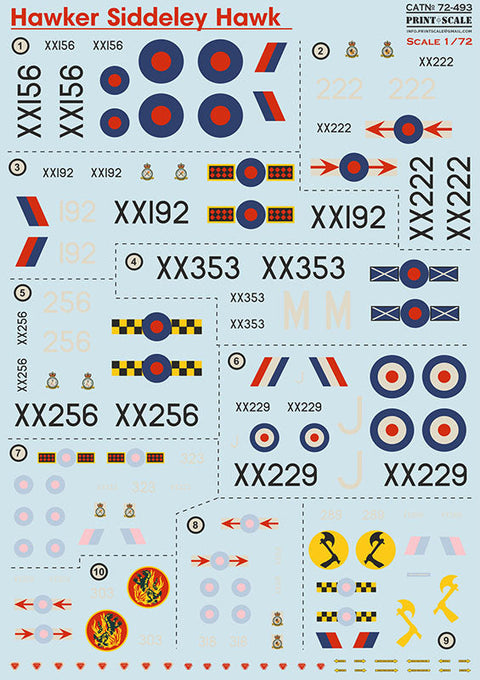 プリントスケール 72493 1/72 ホーカー シドリー ホーク