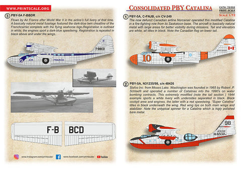プリントスケール 72502 1/72 民間用 コンソリデーティッド PBY 5-A カタリナ