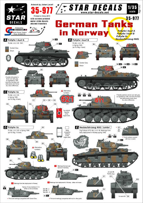スターデカール 35-977 1/35 ジャーマンタンクス イン ノルウェー