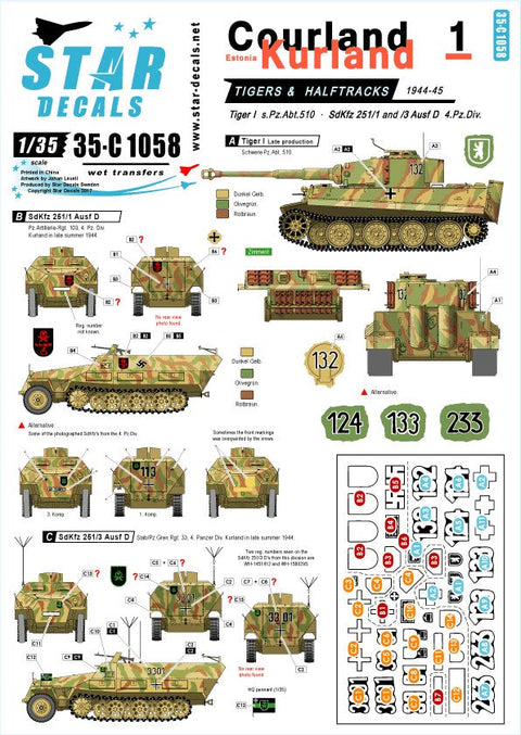 スターデカール 35-C1058 1/35 クールラント#1 タイガー・ハーフトラック