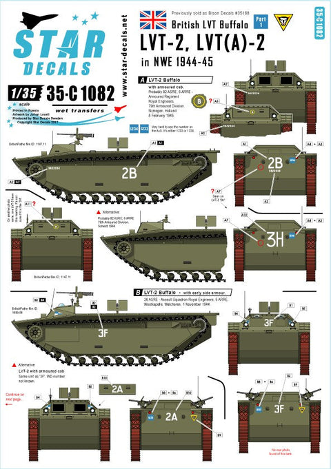 スターデカール 35-C1082 1/35 イギリス LVT-2,LVT(A)-2 LVT バッファロー イン 北西ヨーロッパ 1944-45 (1)