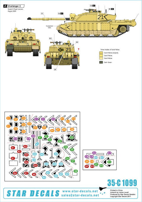スターデカール 35-C1099 1/35 イラク戦争のイギリス軍 #4 占領統治軍のチャレンジャー2
