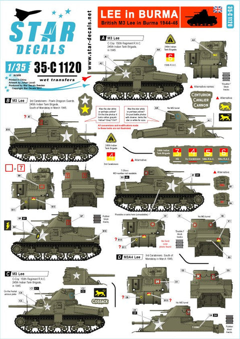 スターデカール 35-C1120 1/35 イギリス M3リー イン ビルマ 1944-45