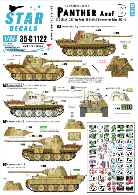 スターデカール 35-C1122 1/35 パンサーD型 イン 1943-44.