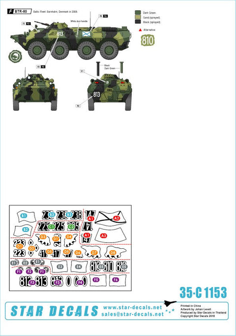 スターデカール 35-C1153 1/35 ソビエト/ロシア軍の海軍歩兵 #5 BTR-80