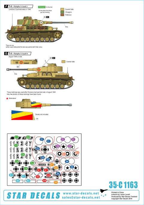 スターデカール 35-C1163 1/35 枢軸軍に参加した東ヨーロッパの戦車#2 第二次世界大戦時のルーマニア陸軍戦車