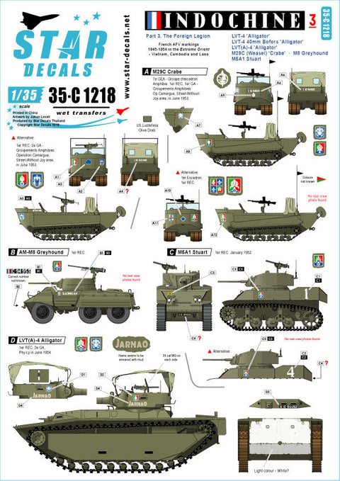 スターデカール 35-C1218 1/35 仏 ベトナム戦争 第一次インドシナ戦争でのフランス極東遠征軍 #3