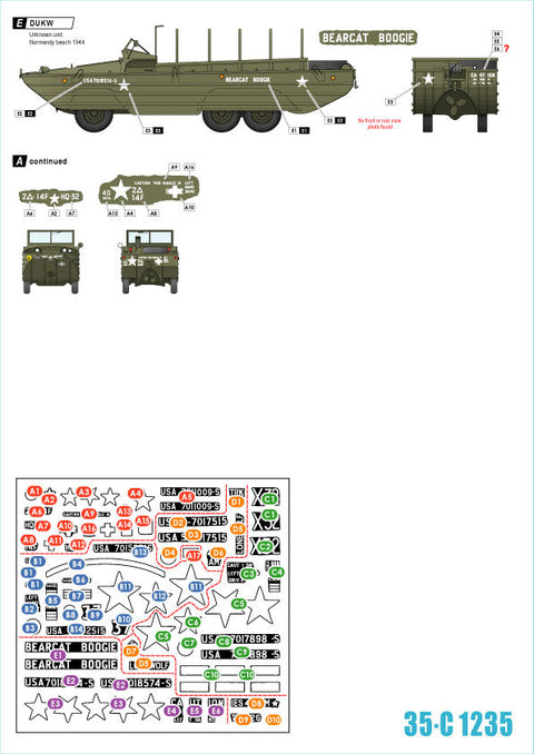 スターデカール 35-C1235 1/35 WWII アメリカ 水陸両用車フォードGPA/DUKW75周年スペシャル フランス ノルマンディー1944年