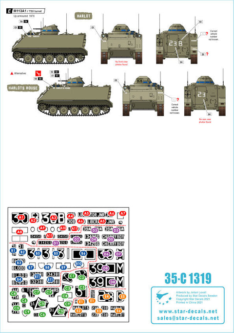 スターデカール 35-C1319 1/35 ベトナムでのオーストラリア軍#4 T50砲塔搭載のオーストラリア軍M113
