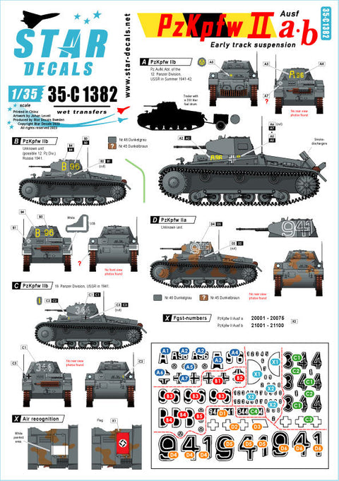 スターデカール 35-C1382 1/35 WWII ドイツ II号戦車a/b型 (初期型サスペンション装着型)
