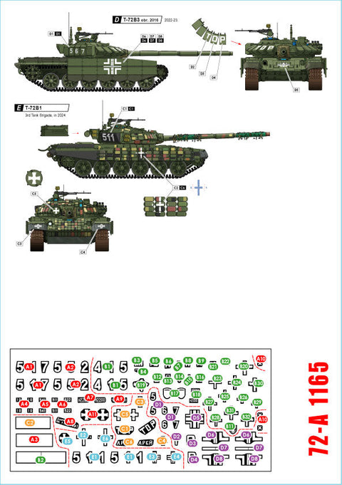 スターデカール 72-A1165 1/72 ウクライナ戦争#22ウクライナのT-72B1とT-72B3(2016年製・2022~24年)