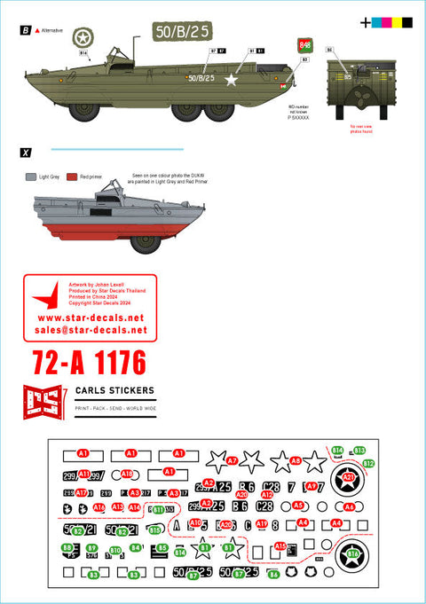 スターデカール 72-A1176 1/72 D-デイイギリス DUKW水陸両用車#1 第50/第299総合輸送中隊