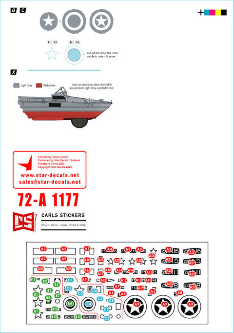スターデカール 72-A1177 1/72 D-デイイギリス DUKW/シープ水陸両用車#2 第297総合輸送中隊/ビーチ集団