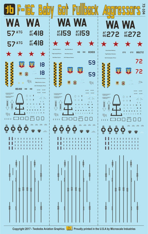 トゥーボブス 72-104 1/72 F-16C ベイビー・ゴット・フルバック アグレッサーズ