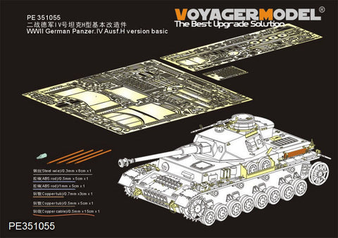 ボイジャーモデル PE351055 1/35 WWII ドイツ IV号戦車 H型 基本セット(RFM 5046用)