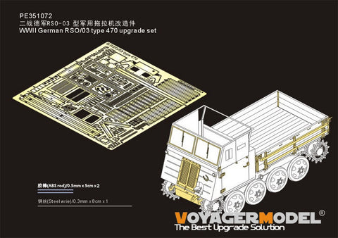 ボイジャーモデル PE351072 1/35 WWII ドイツ陸軍 RSO/03 タイプ470 アップグレードセット(ドラゴン 6684用)