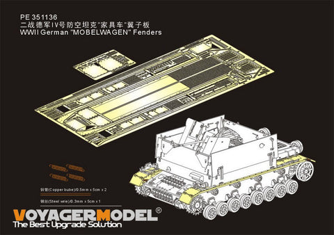 ボイジャーモデル 1/35 PE351136 WWII ドイツ "メーベルワーゲン" フェンダー(BORDER BT-007)