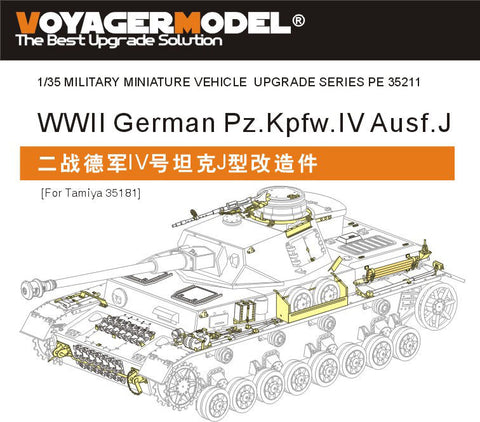 ボイジャーモデル PE35211 1/35 WWIIドイツ IV号戦車J型 エッチングセット(タミヤ35181用)