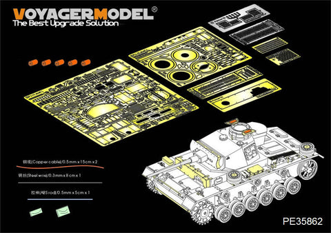 ボイジャーモデル PE35862 1/35 WWIIドイツ III号戦車L型 エッチング基本セット(ドラゴン6387用)
