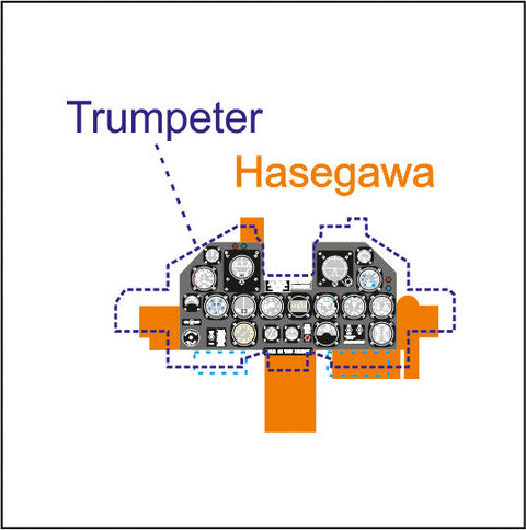 ヤフーモデル YMA3223 1/32 P-47Dサンダーボルト後期 計器盤 (ハセガワ用)