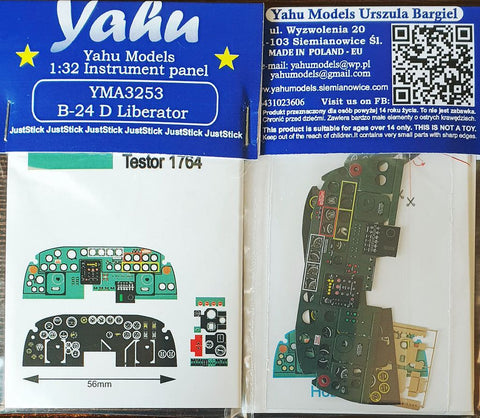 ヤフーモデル YMA3253 1/32 B-24D リベレーター計器盤 (ホビーボス用)