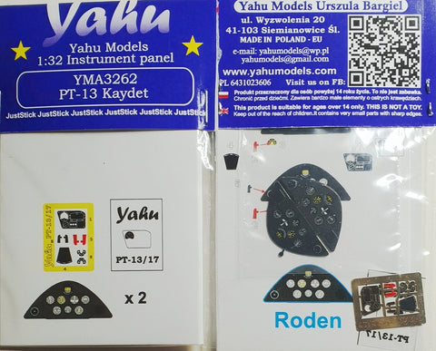 ヤフーモデル YMA3262 1/32 ステアマン PT-13 ケイデット 計器盤 (ローデン用)
