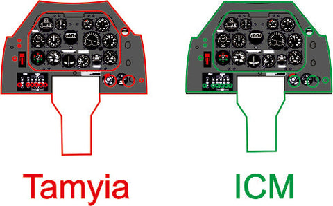 ヤフーモデル YMA4818 1/48 P-51 マスタング B/C 計器盤 (タミヤ / ICM用)