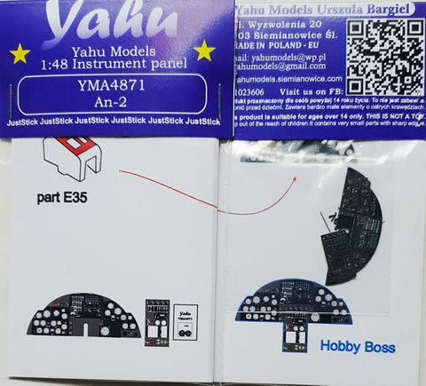ヤフーモデル YMA4871 1/48 アントノフ2 An-2 計器盤 (ホビーボス用)