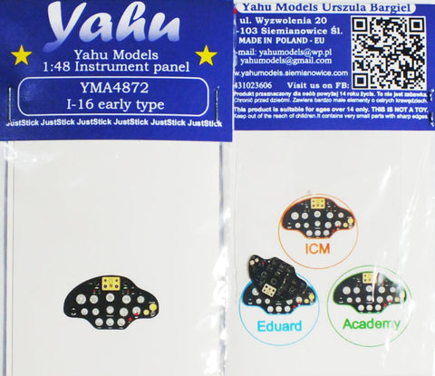 ヤフーモデル YMA4872 1/48 パリカールパフ I-16 初期型 計器盤 (ICM / エデュアルド用)