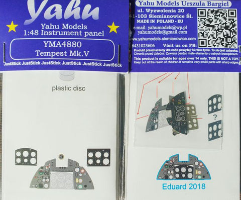 ヤフーモデル YMA4880 1/48 ホーカー テンペスト Mk.V 計器盤 (エデュアルド用)