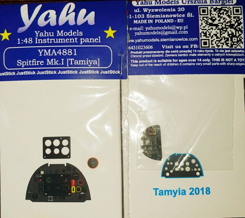 ヤフーモデル YMA4881 1/48 スピットファイア I 計器盤 (タミヤ用)