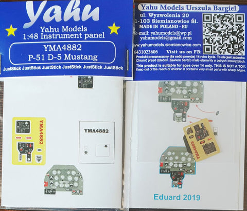 ヤフーモデル YMA4882 1/48 P-51 D-5マスタング 計器盤 (エデュアルド用)