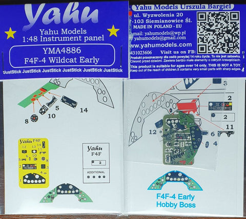 ヤフーモデル YMA4886 1/48 F4F-4 ワイルドキャット 計器盤 (ホビーボス用)