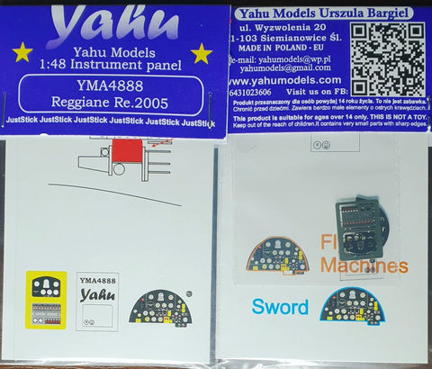 ヤフーモデル YMA4888 1/48 レジアーネ Re.2005 計器盤 (ソード用)