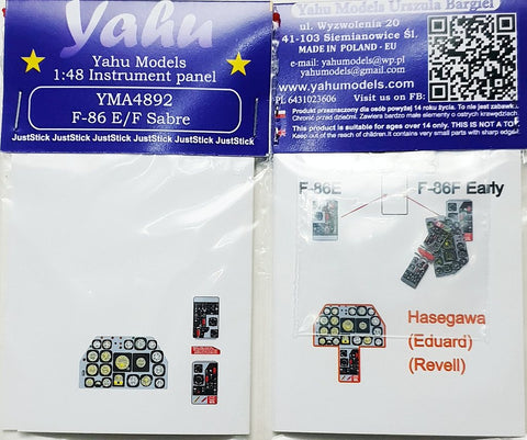 ヤフーモデル YMA4892 1/48 F-86E/F セイバー 計器盤 (ハセガワ/エデュアルド/レベル用)
