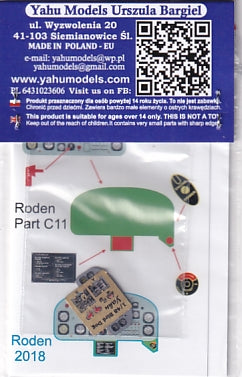 ヤフーモデル YMA4902 1/48 セスナ L-19/O-1 バードドッグ 計器盤 (ローデン用)